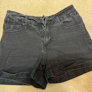Women's Black Denim Shorts